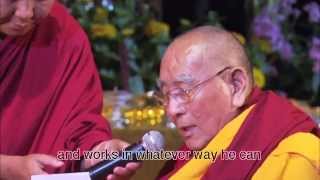 Geshe Sopa Greets the Dalai Lama