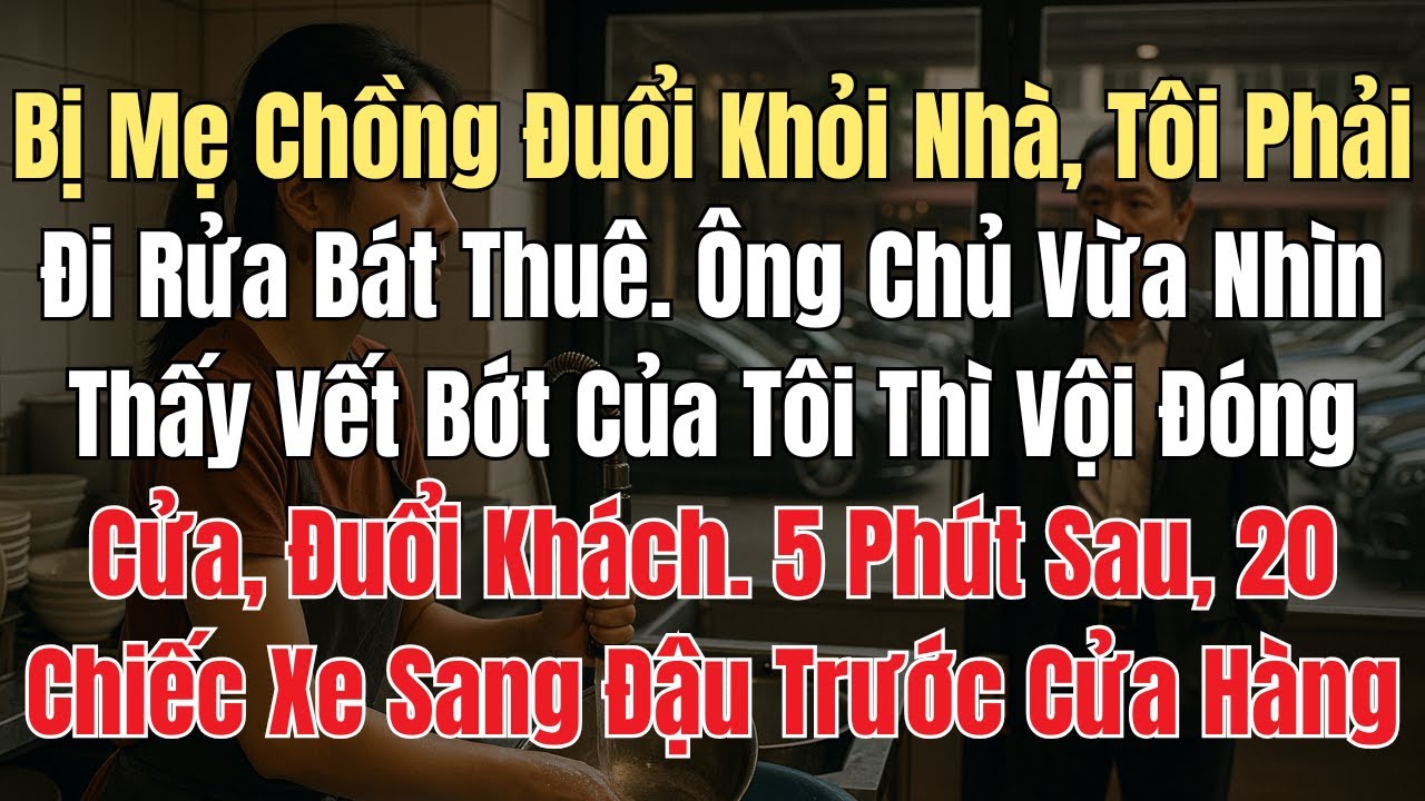 Bị Mẹ Chồng Đuổi Khỏi Nhà, Tôi Phải Đi Rửa Bát Thuê. Ông Chủ Vừa Nhìn Thấy Vết Bớt Vội Đuổi Khách...