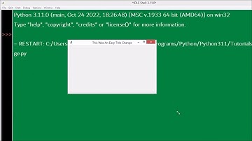 Change Title Bar Heading In A Tkinter GUI