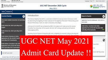 Offical Update :UGC NET Exam Admit Card  | net admit card date 2021 | ugc net admit card 2020