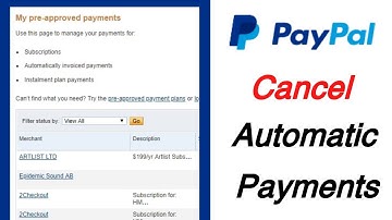 Cancel An Automatic Payments In PayPal