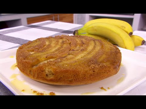 Torta invertida de bananas