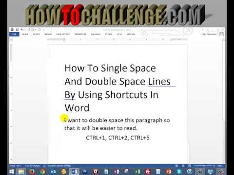 How To Single Space And Double Space Lines By Using Shortcuts In Word Youtube
