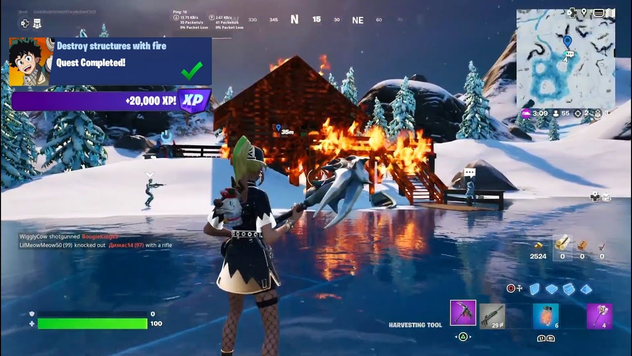 Fortnite - Destroy Structures With Fire (My Hero Academia Challenges)