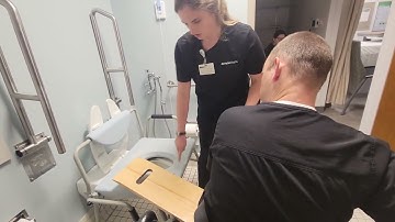 Slide board transfer to commode