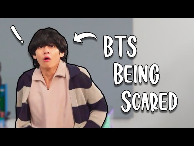 BTS being scared :) class=