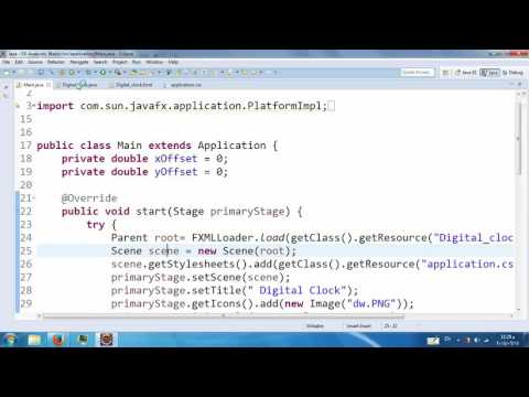 Digital clock Application By javafx With src code &exe file