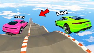 CHOP VS FROSTY AGAIN IN MEGA RAMP NOOB VS PRO RACE GTA 5 CHALLENGE screenshot 3