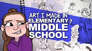 LOOKING THROUGH MY OLD ART | grade school notebooks | DrawingWiffWaffles