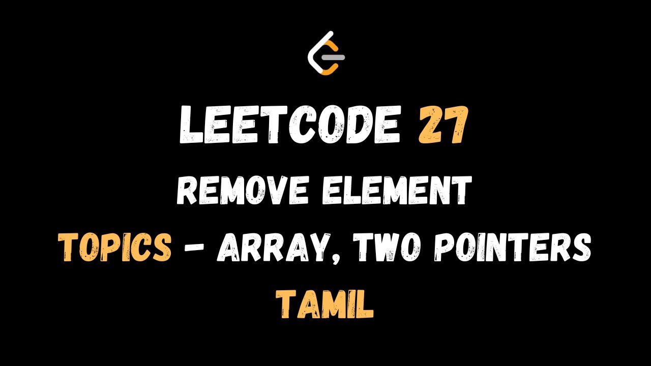 Remove Element - Leetcode 27 - Tamil - YouTube