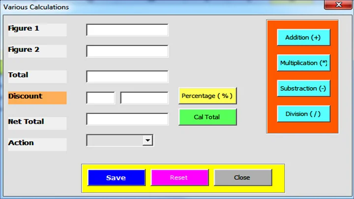 Excel VBA Userform | Add | Subtract |  Divide | Multiply | Percentage | VBA Macro | Explore