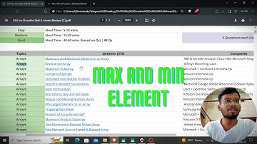 Maximum And Minimum Of An Array | Java | DSA | Placement | DSA by Shradha Didi & Aman Bhaiya