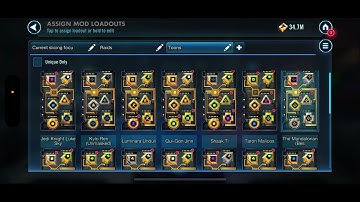 SWGOH how to use & save mod loadouts