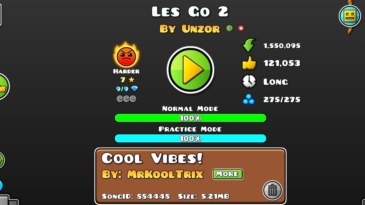 Les Go 2 - By "Unzor" (Harder) 《Geometry Dash》 ☆Alexito Españolete☆