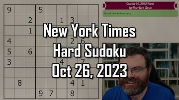 NYT Hard Sudoku Walkthrough | October 26, 2023