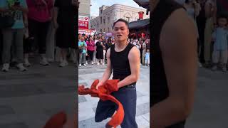 Handsome boys perform street dance