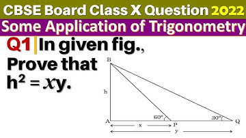 Q1 | In given Figure, the angles of elevation of the top of a tower AB of height of the tower