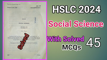 HSLC 2024|Social science question paper with solved MCQs