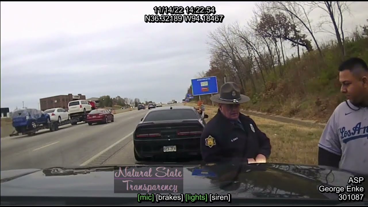 Гонки с остановкой движения на I-49, Роджерс, штат Арканзас, полицейский отряд L, серия «Дорожное...