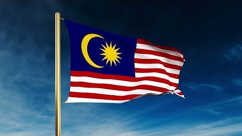 4K Malaysia flag slider style. Waving in the wind with cloud background animation Stock video