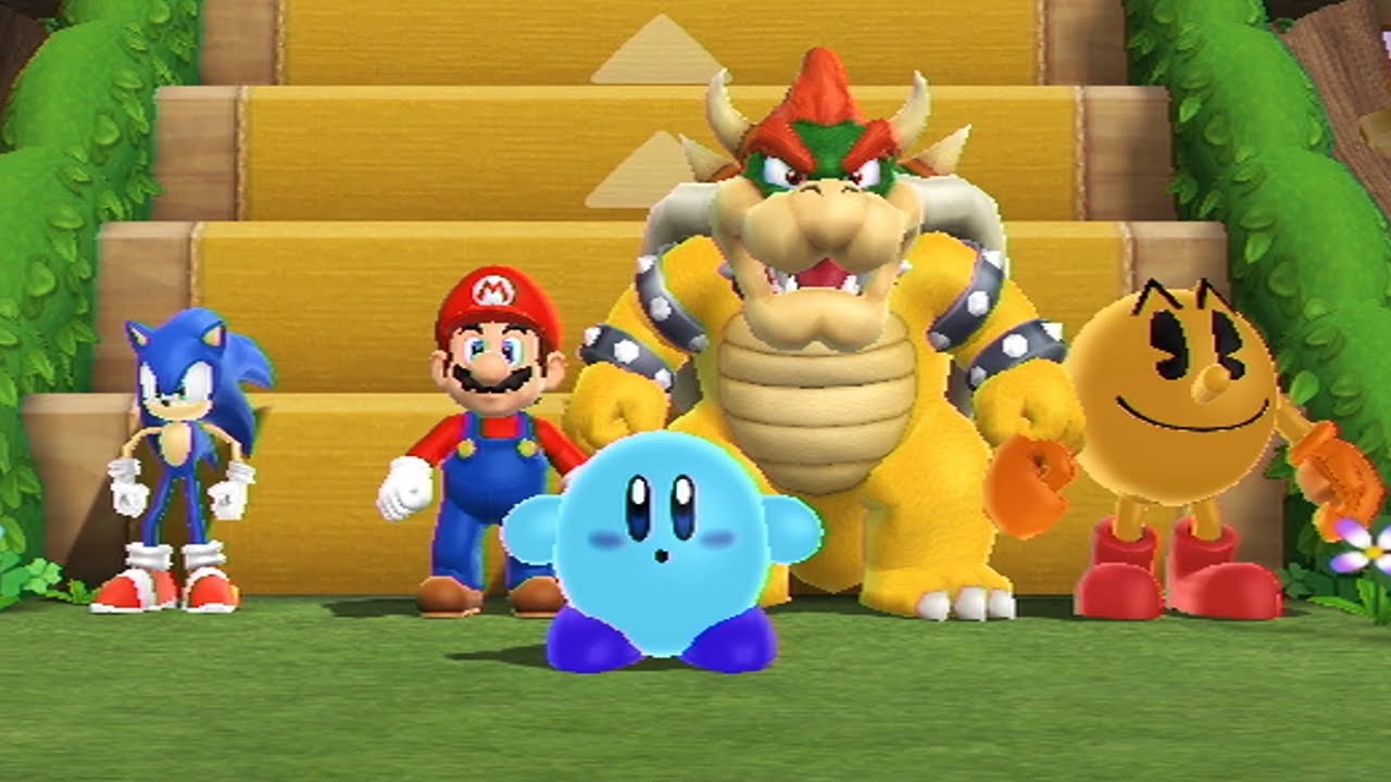 Mario Party 9 Minigames - Mario Vs Sonic Vs Pacman Vs Bowser (Master Difficulty)