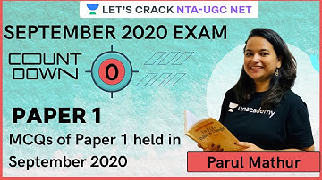 MCQs of Paper 1 held in September 2020 | NTA-UGC NET | Parul Mathur