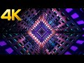 4k Abstract Square Metallic color Party Light Tunnel Relaxing Sci-fi light TV Screensaver  Animation