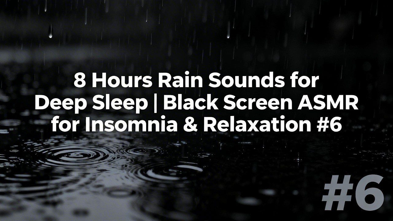 8 Hours Rain Sounds for Deep Sleep | Black Screen ASMR for Insomnia ...