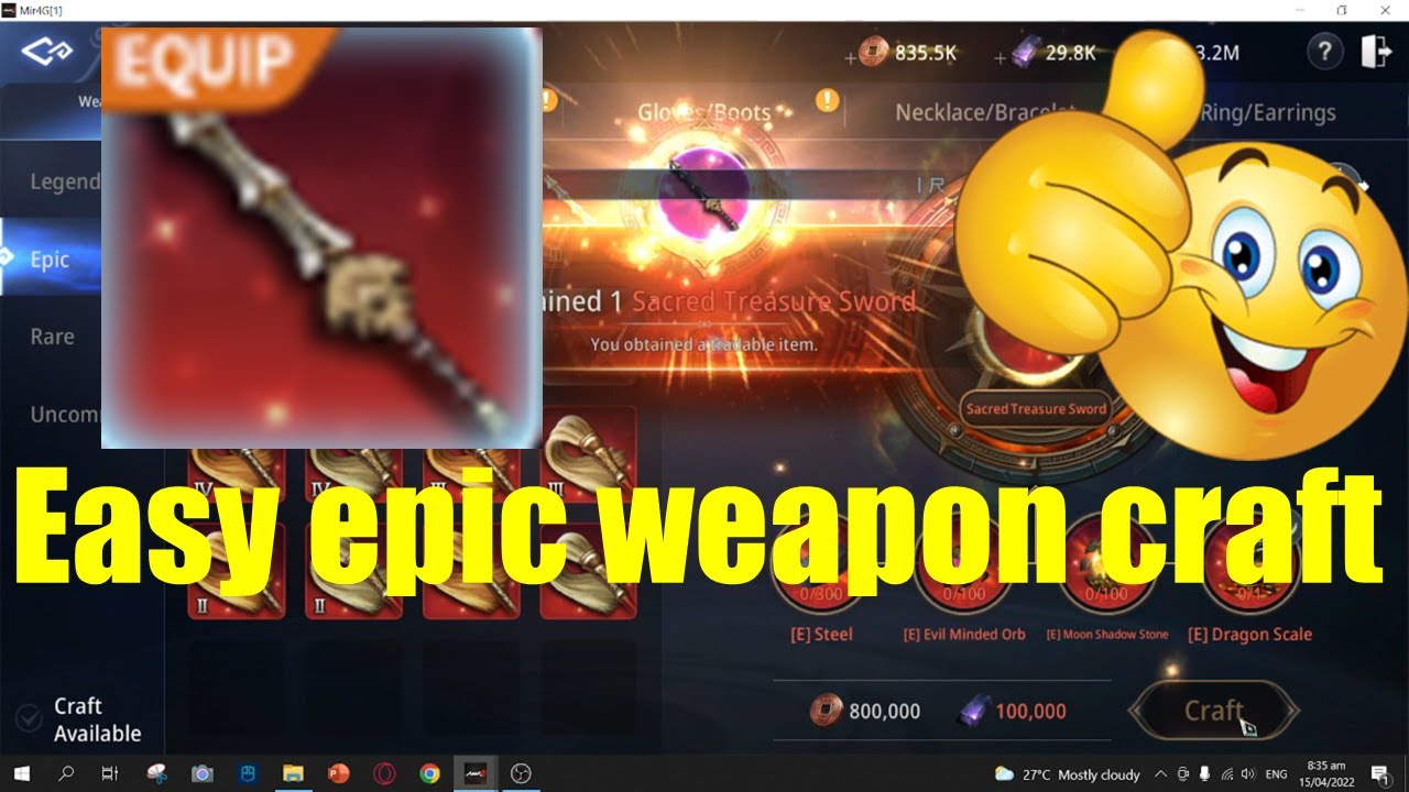 MIR4 CRAFTING MY FIRST EPIC WEAPON TIPS AND GUIDE YouTube