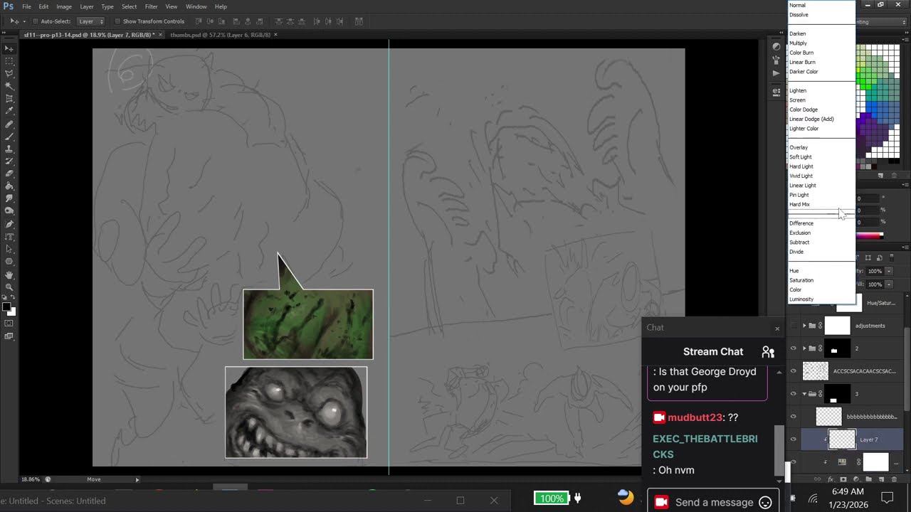 Last page comic page Chill sketch stream pt1