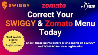 How to Correct Swiggy and Zomato Menu to Get More Order|How to make menu for New Registration|AIORAM