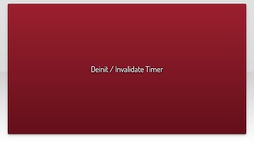 Deinit / Invalidate Timer