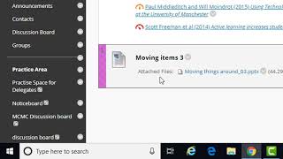 Moving things around on a page in Blackboard