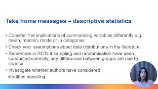 Descriptive data, inferential statistics - reading tables