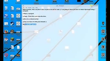 How to delete System32 using a notepad l Windows 8