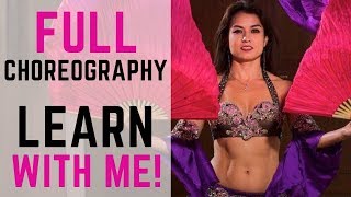 Belly Dance Full Song Choreography with Music  || Learn With Me