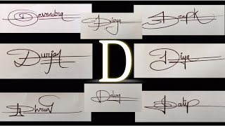 ☑️D letter signature style. How to make most stylish signature. whatsapp on 8000835507 for paid work