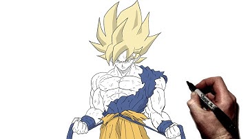 How To Draw Goku SSJ Namek Saga | Step By Step | Dragon Ball