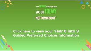Welcome To The Year 8 into 9 Guided Preferred Choices Evening