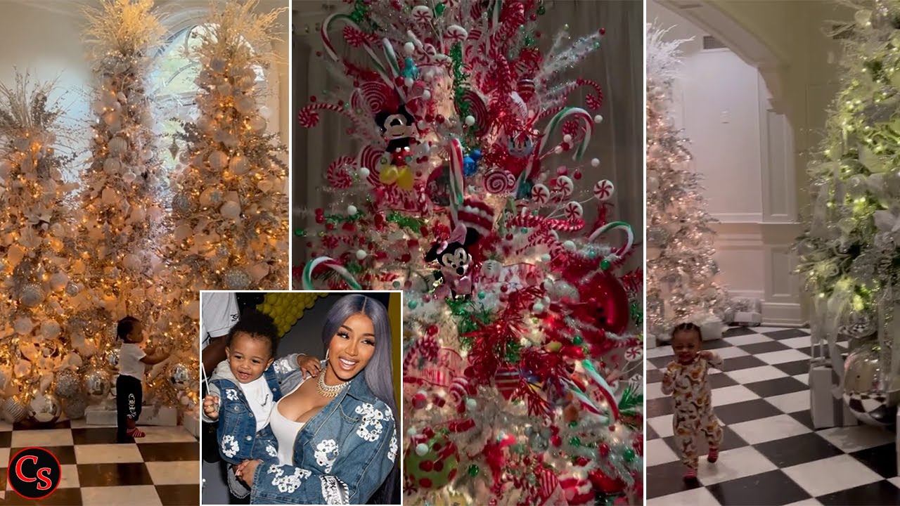 Cardi B Shows Off Her Christmas Decorations — Including Disney-Themed  Christmas Tree for Her Kids