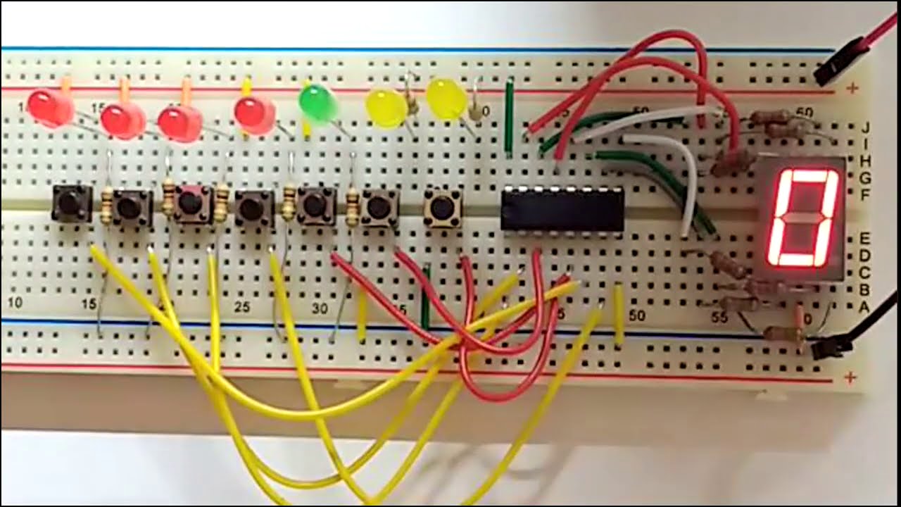 A93 Electrónica - Integrado decodificador 4511  BCD a 7 segmentos - Circuito práctico