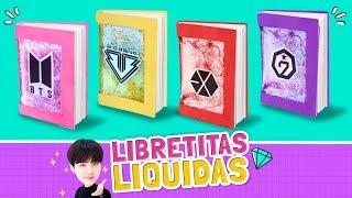 DIY KPOP☆ MINI LIBRETAS LÍQUIDAS con solo una HOJA DE PAPEL ¡Super fáciles! 4 IDEAS ♥ l Fabbi Lee