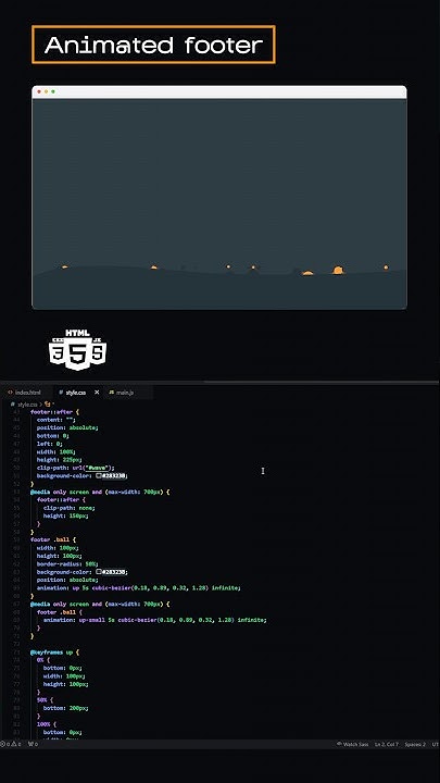 Animated footer (HTML, CSS, JS) #frontend #css #programming #javascript ...