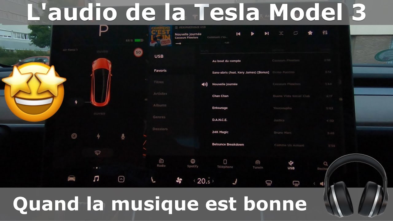 Les fonctionalités audio de la Tesla Model 3 - YouTube