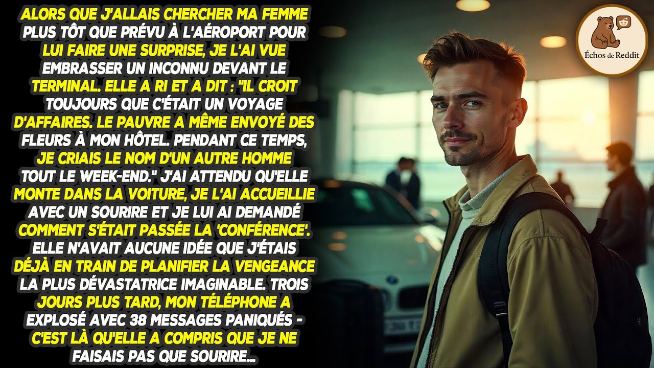 En allant chercher ma femme plus tôt que prévu à l'aéroport pour lui faire une surprise, je l'ai vue