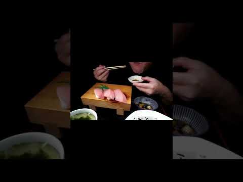 [ #Shorts ]中トロのカマトロ握り寿司とエビ丼[咀嚼音 飯テロ 動画]冷やし中華を食べるオヤジJapan