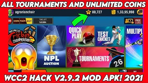 Wcc2 Mod Apk All Tournament Unlocked | Wcc2 Mega Hack Everything V2.2.6|By Liyakath Gaming 😍😯😮