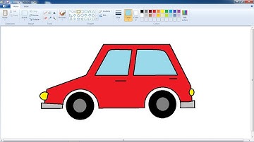 How to draw cartoon car in ms paint | car drawing in ms paint step by step | simple car drawing |