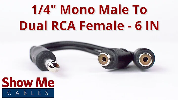 1/4 Inch Mono Male To Dual RCA Female Adapter #27-140-049