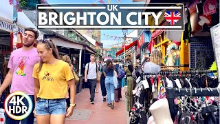 🇬🇧 Brighton is a Beautiful Place to Visit! Walking Tour in Summer 2023, 4K-HDR 60FPS